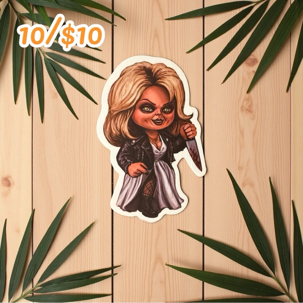 Bride of Chucky Tiffany Sticker – Horror Movie Villainess Vinyl Decal